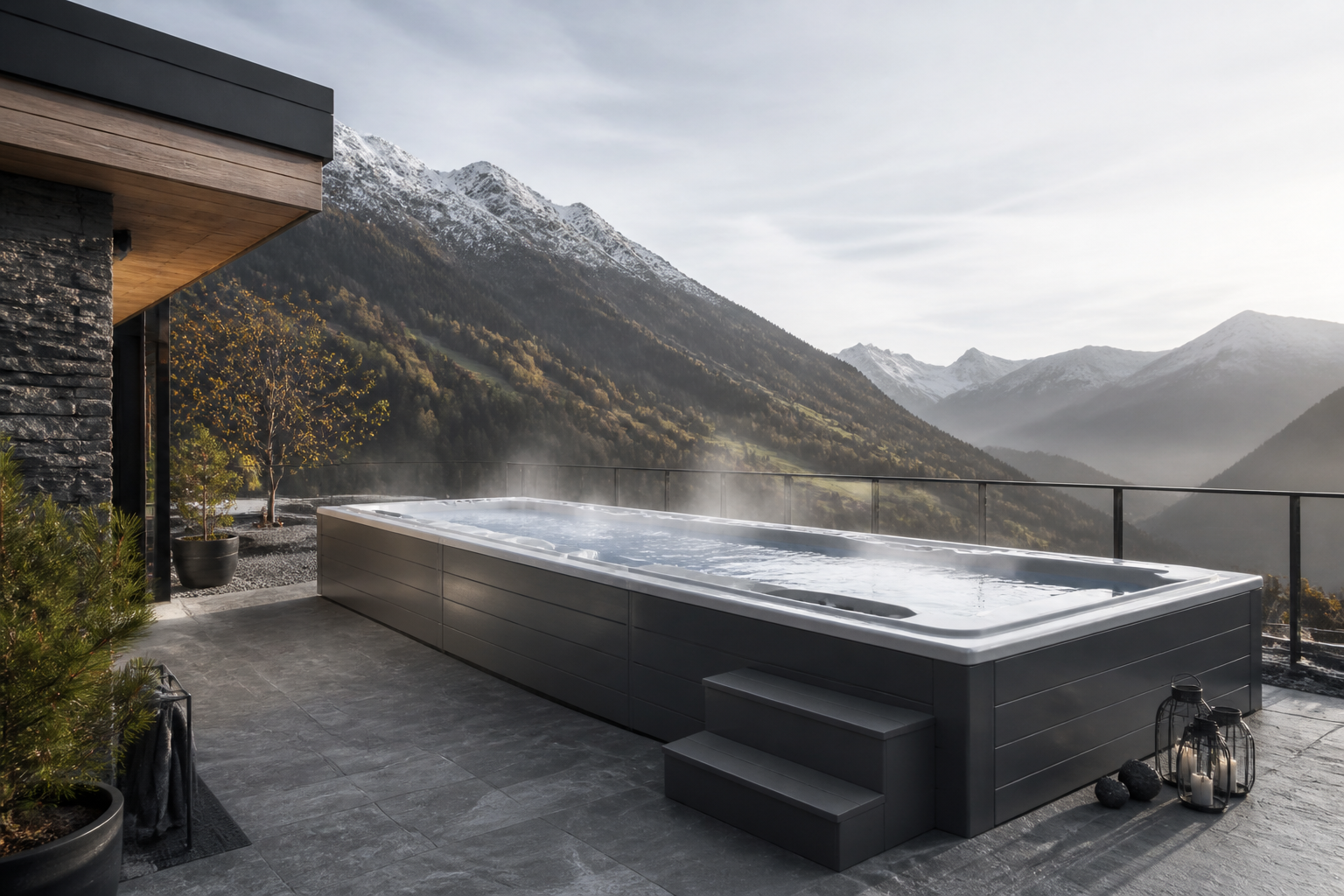 XXL Whirlpool für den Garten: Luxus, Platz und pure Erholung – XXL Whirlpool von GRAND WHIRLPOOLS, dem Schweizer Anbieter grosser Outdoor-Whirlpools