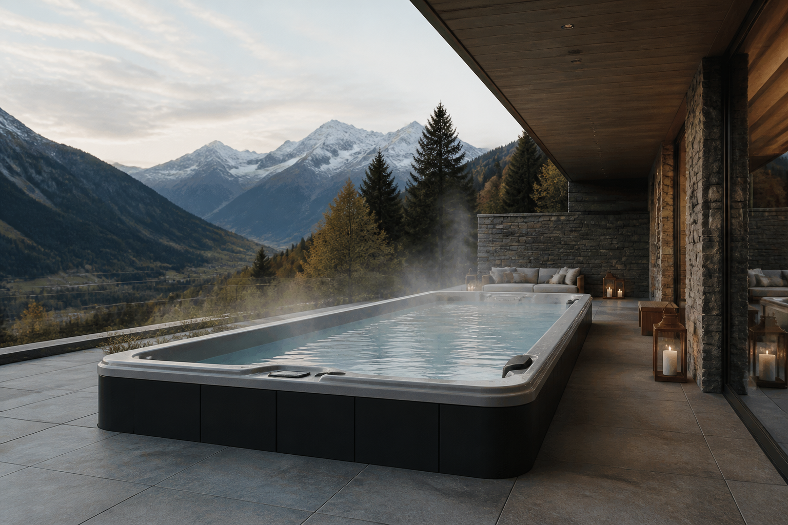 Whirlpool über 3 Meter: Luxus, Platz und Badespass im XXL-Format – Whirlpool über 3 Meter von GRAND WHIRLPOOLS, dem Schweizer Anbieter grosser Outdoor-Whirlpool